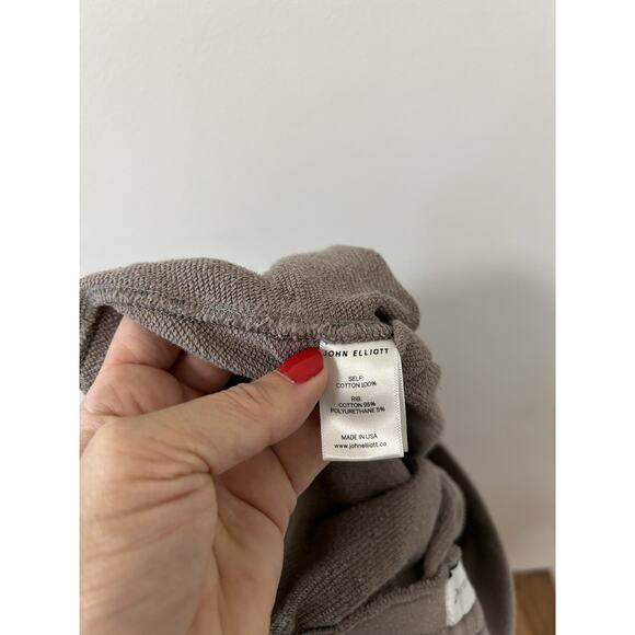john elliott sweatpants gray taupe jogger men's size small raw edge drawstring - Picture 6 of 10